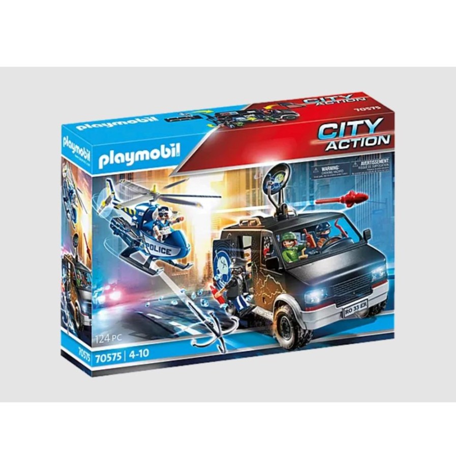 Pretend Play Playmobil USA, Inc. | 70575 Helicopter Pursuit With Runaway Van