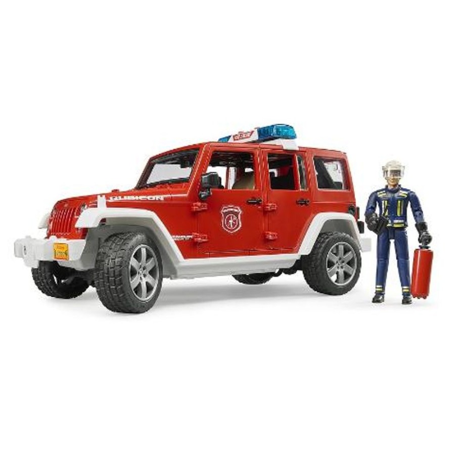 Vehicles Bruder Toys America, Inc. | Jeep Fire Rescue Rubicon W/ Fireman (02528)